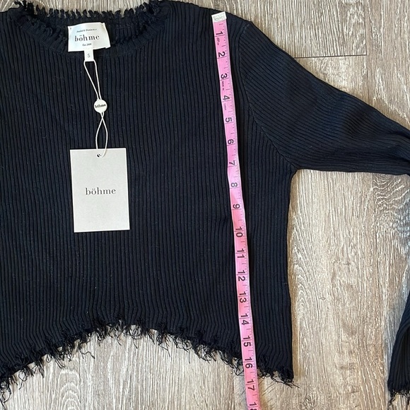New nwt Bohme black long sleeve ribbed sweater size small - Picture 4 of 6